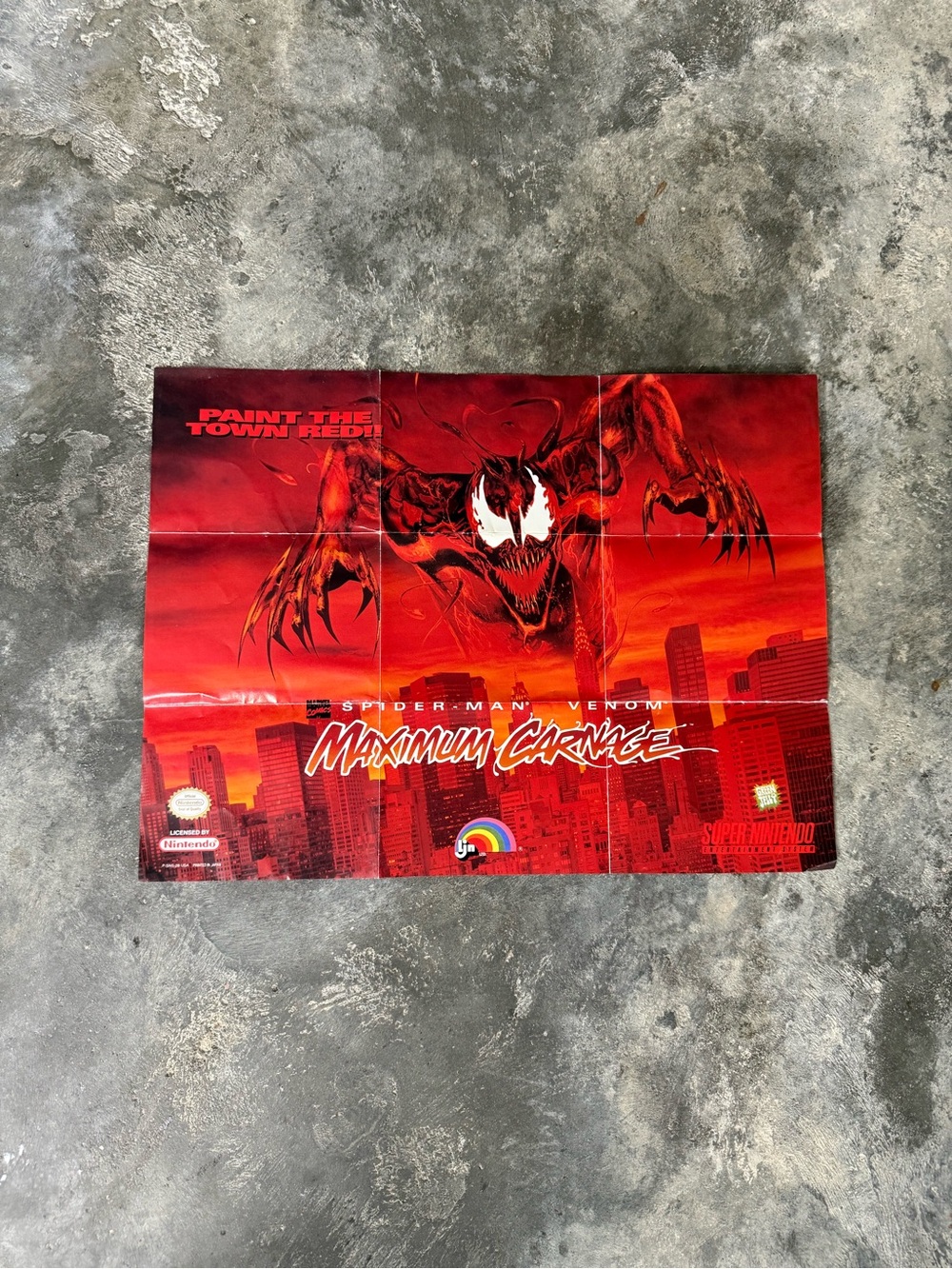 Vintage SNES Maximum Carnage Mortal Kombat II Double Sided Poster